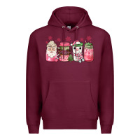 Burgundy pink Christmas coffee Premium Hoodie - JahusDesignShop