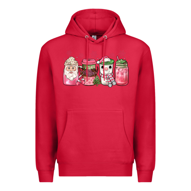 Pink Christmas Coffee Premium Hoodie by JahusDesignShop | Teevron