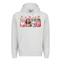 Dove Grey pink Christmas coffee Premium Hoodie - JahusDesignShop
