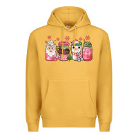 Mustard pink Christmas coffee Premium Hoodie - JahusDesignShop