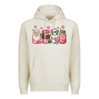 Oatmeal Heather pink Christmas coffee Premium Hoodie - JahusDesignShop