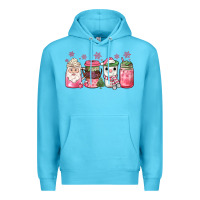 Ocean Blue pink Christmas coffee Premium Hoodie - JahusDesignShop