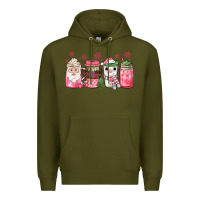 Army Green pink Christmas coffee Premium Hoodie - JahusDesignShop