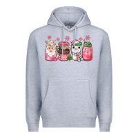 Heather Grey pink Christmas coffee Premium Hoodie - JahusDesignShop