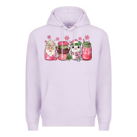 Lilac pink Christmas coffee Premium Hoodie - JahusDesignShop