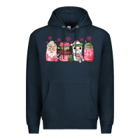 Navy pink Christmas coffee Premium Hoodie - JahusDesignShop