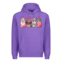 Purple pink Christmas coffee Premium Hoodie - JahusDesignShop