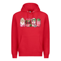 Red pink Christmas coffee Premium Hoodie - JahusDesignShop