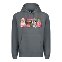 Rock pink Christmas coffee Premium Hoodie - JahusDesignShop