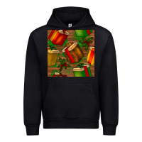 Black christmas gift box seamless pattern Urban Hoodie - BundleAndBundleShop
