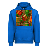 Cobalt christmas gift box seamless pattern Urban Hoodie - BundleAndBundleShop