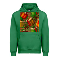 Emerald christmas gift box seamless pattern Urban Hoodie - BundleAndBundleShop