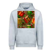 Heather Grey christmas gift box seamless pattern Urban Hoodie - BundleAndBundleShop