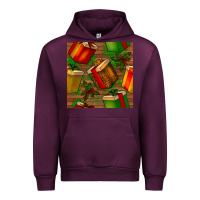 Mauve Wine christmas gift box seamless pattern Urban Hoodie - BundleAndBundleShop