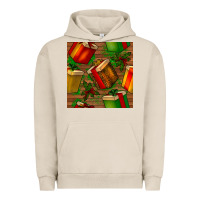 Pigment French Oak christmas gift box seamless pattern Urban Hoodie - BundleAndBundleShop