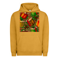 Pigment Peanut Butter christmas gift box seamless pattern Urban Hoodie - BundleAndBundleShop