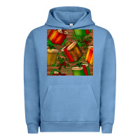 Pigment Pebble Blue christmas gift box seamless pattern Urban Hoodie - BundleAndBundleShop