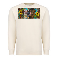 Sandshell Heifers With Sunflowers And Leopard Premium Sweatshirt - RanaPortraitStore