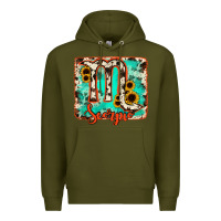 Army Green Scorpio turquoise cowhide Premium Hoodie - RanaPortraitStore