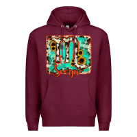 Burgundy Scorpio turquoise cowhide Premium Hoodie - RanaPortraitStore