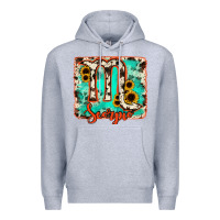 Heather Grey Scorpio turquoise cowhide Premium Hoodie - RanaPortraitStore