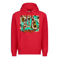 Red Scorpio turquoise cowhide Premium Hoodie - RanaPortraitStore