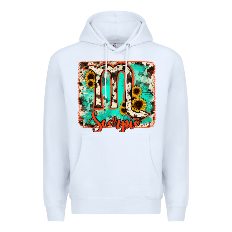 Scorpio Turquoise Cowhide Premium Hoodie by RanaPortraitStore | Teevron