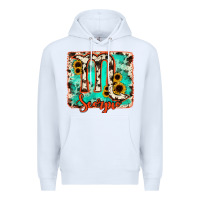 White Scorpio turquoise cowhide Premium Hoodie - RanaPortraitStore