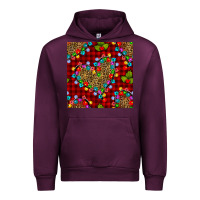 Mauve Wine christmas lights and leopard hearts seamless pattern Urban Hoodie - BundleAndBundleShop