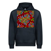 Navy christmas lights and leopard hearts seamless pattern Urban Hoodie - BundleAndBundleShop