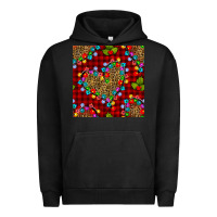 Pigment Black christmas lights and leopard hearts seamless pattern Urban Hoodie - BundleAndBundleShop