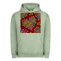 Pigment Oil Green christmas lights and leopard hearts seamless pattern Urban Hoodie - BundleAndBundleShop