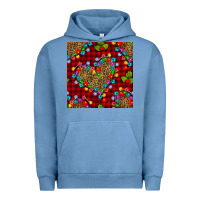 Pigment Pebble Blue christmas lights and leopard hearts seamless pattern Urban Hoodie - BundleAndBundleShop