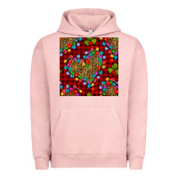 Pigment Salmon christmas lights and leopard hearts seamless pattern Urban Hoodie - BundleAndBundleShop
