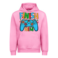 Fuchsia Pink finish him Urban Hoodie - JahusDesignShop