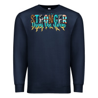 Navy stronger than the storm Premium Sweatshirt - texasbilliewilder