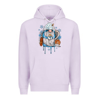 Lilac winter gnome coffee Premium Hoodie - JahusDesignShop