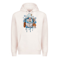 Pale Pink winter gnome coffee Premium Hoodie - JahusDesignShop