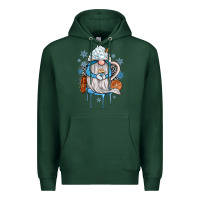 Sports Green winter gnome coffee Premium Hoodie - JahusDesignShop