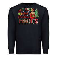 Black hot cocoa and christmas movies Premium Sweatshirt - Zillion Design Studio