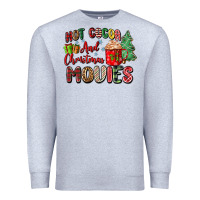 Heather Grey hot cocoa and christmas movies Premium Sweatshirt - Zillion Design Studio