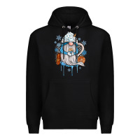 Black winter gnome coffee Premium Hoodie - JahusDesignShop