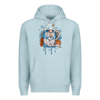 Blue Mist winter gnome coffee Premium Hoodie - JahusDesignShop