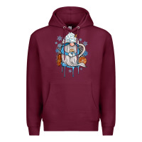 Burgundy winter gnome coffee Premium Hoodie - JahusDesignShop