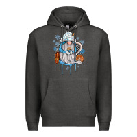 Charcoal Heather winter gnome coffee Premium Hoodie - JahusDesignShop