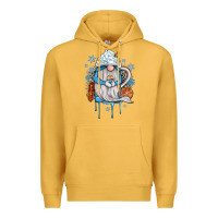 Mustard winter gnome coffee Premium Hoodie - JahusDesignShop
