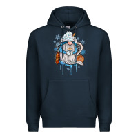 Navy winter gnome coffee Premium Hoodie - JahusDesignShop