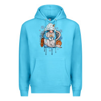 Ocean Blue winter gnome coffee Premium Hoodie - JahusDesignShop