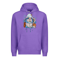 Purple winter gnome coffee Premium Hoodie - JahusDesignShop