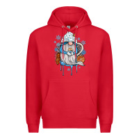 Red winter gnome coffee Premium Hoodie - JahusDesignShop